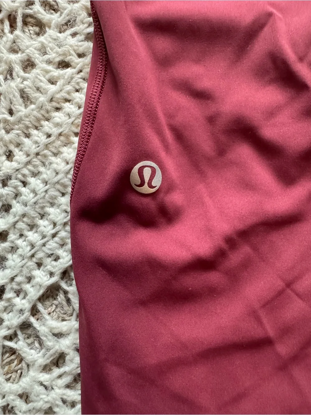 Lululemon High-Waist Red Wine Women's Leggings Size 2 Raw Hem Workout Athletic